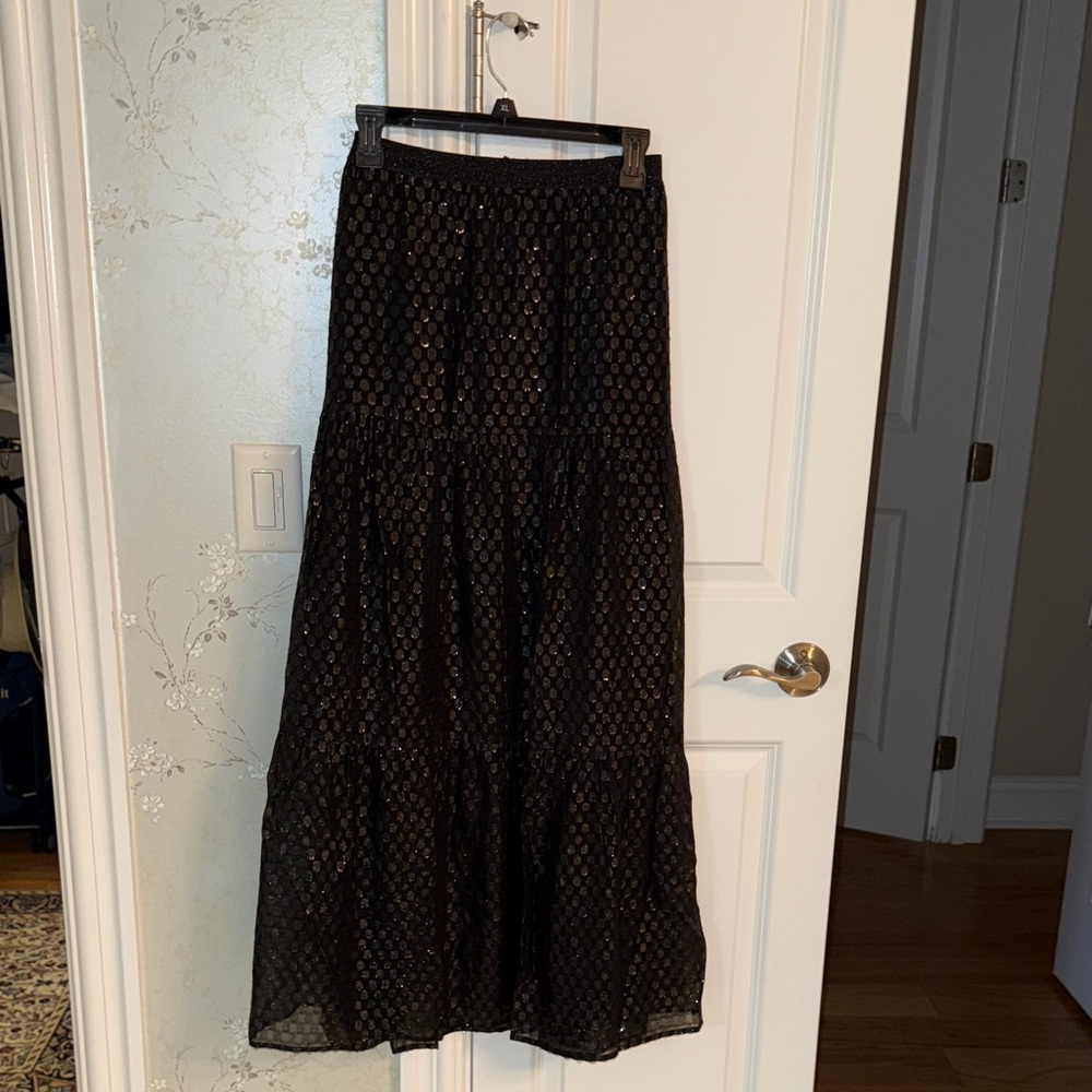 Johnny Was Black formal Maxi Skirt
